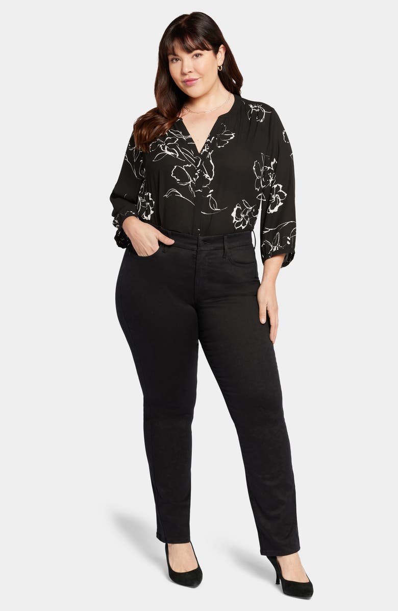 NYDJ Marilyn Waist Match Straight Leg Jeans, Alternate, color, Black