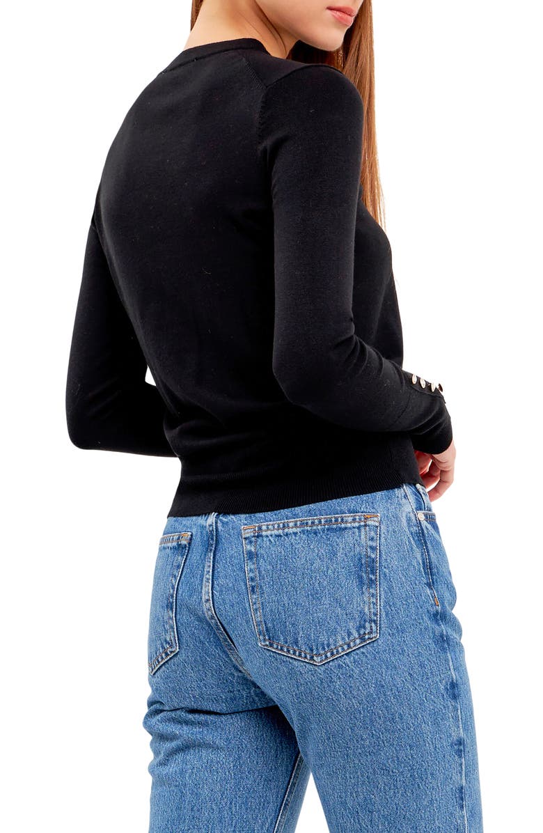 Endless Rose Button Cuff Sweater, Alternate, color, 