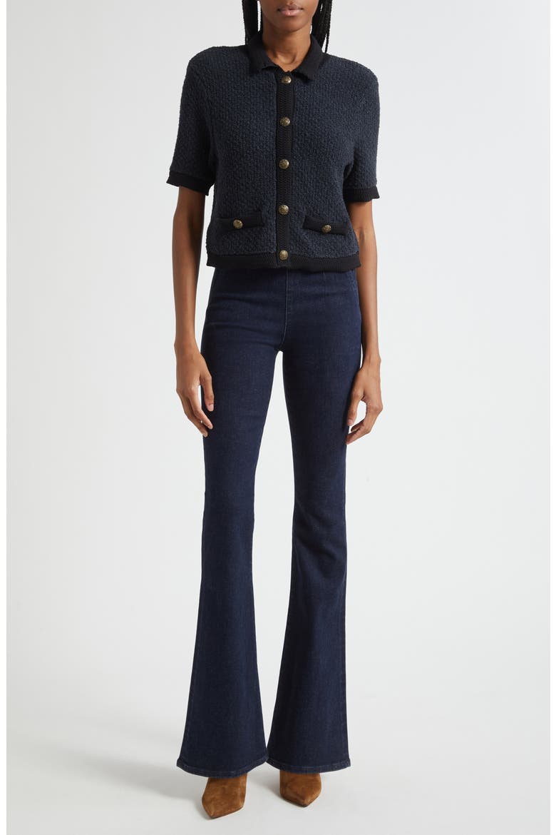 Marie Two Tone Cardigan, Alternate, color, NAVY