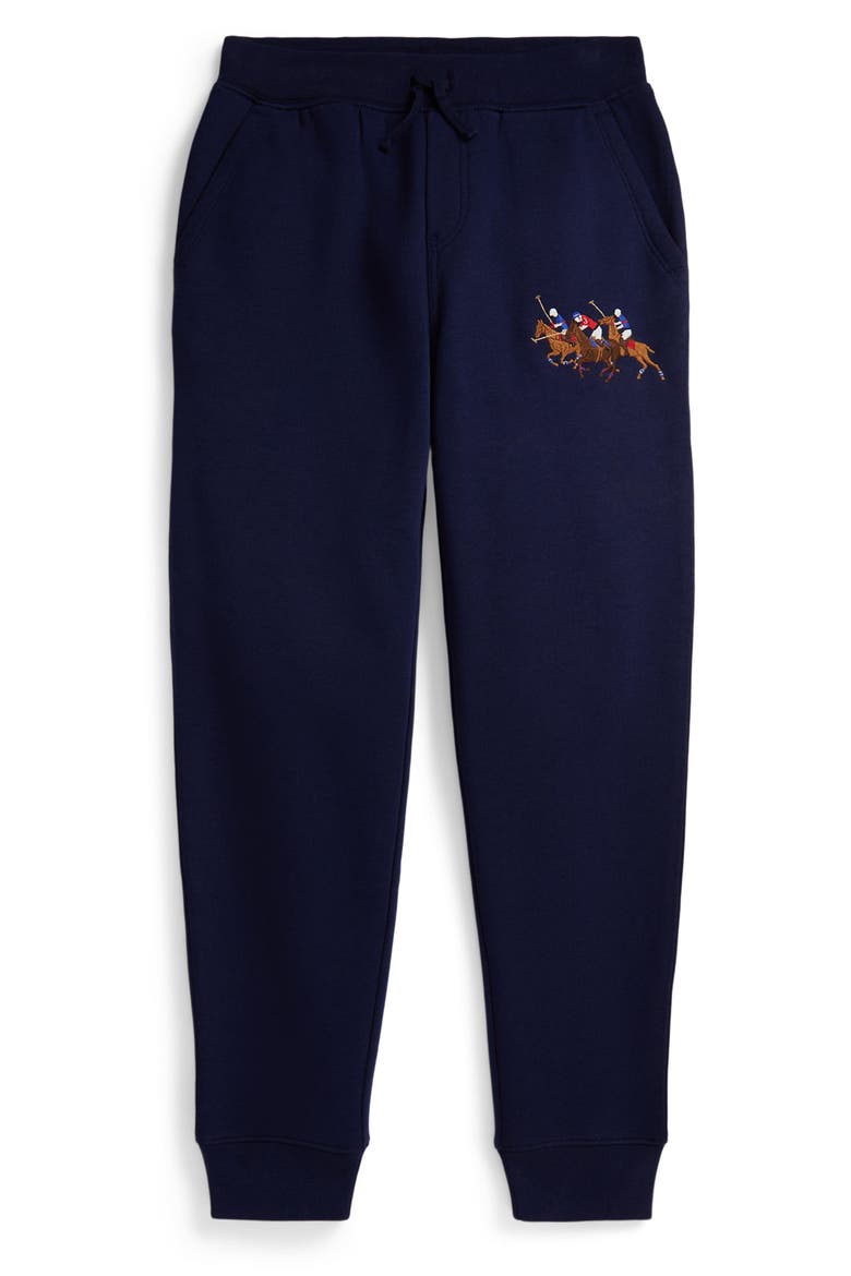 Kids' Triple Pony Fleece Joggers, Main, color, NEWPORT NAVY