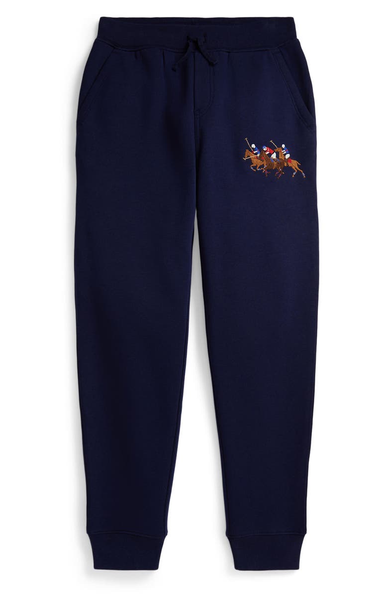 Polo Ralph Lauren Kids' Triple Pony Fleece Joggers, Main, color, Newport Navy