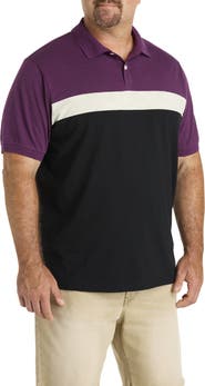 Harbor Bay by DXL Big & Tall Chest-Striped Polo Shirt