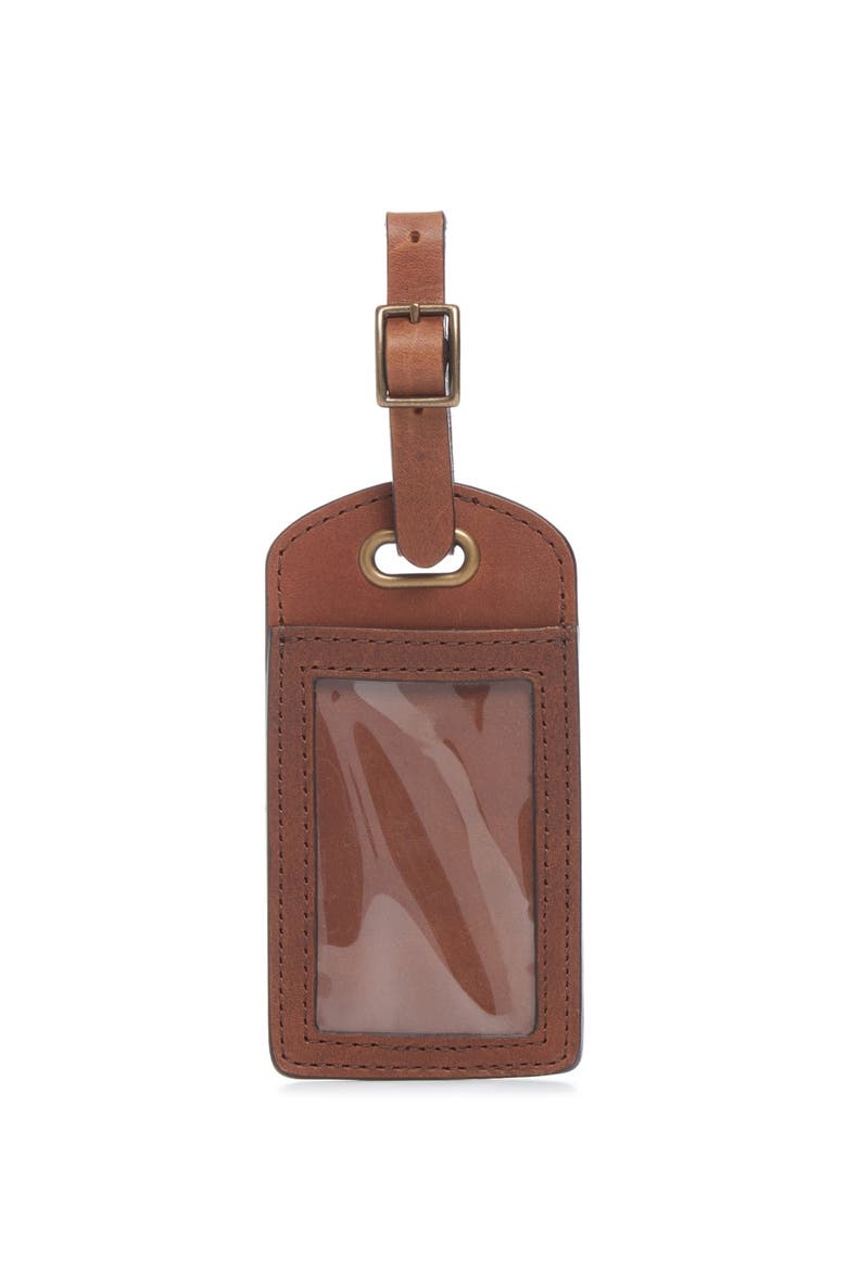 Polo Leather Luggage Tag, Alternate, color, Espresso