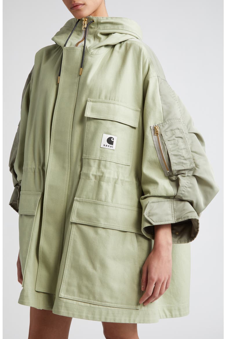 Carhartt WIP Mixed Media Coat, Alternate, color, LIGHT GREEN KHAKI
