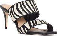 Cinq à Sept Sutton Zebra Haircalf Slide Sandal