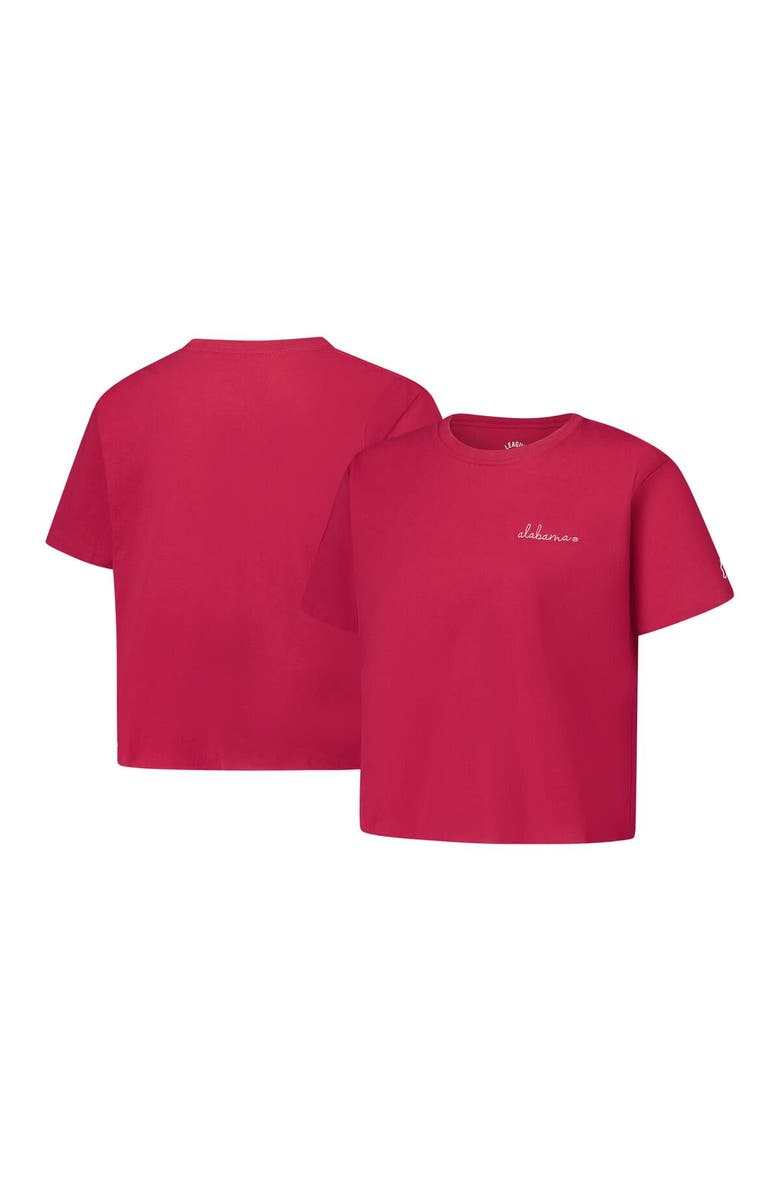 LEAGUE COLLEGIATE WEAR Women's League Collegiate Wear Crimson Alabama Crimson Tide Clothesline Cotton Midi T-Shirt, Main, color, 