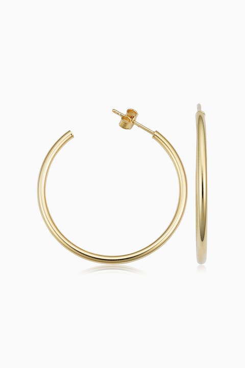 14K Gold Sicily Hoops Earrings