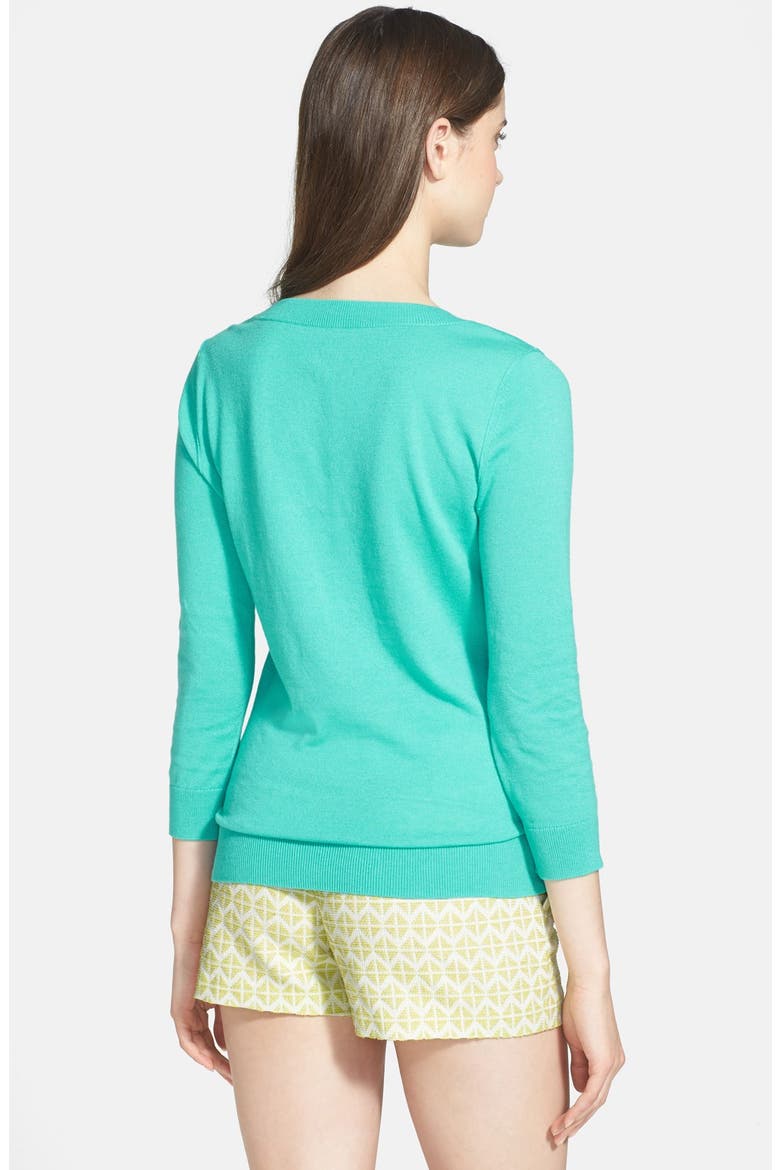 Three Quarter Sleeve Sweater, Alternate, color, TURQUOISE GEM