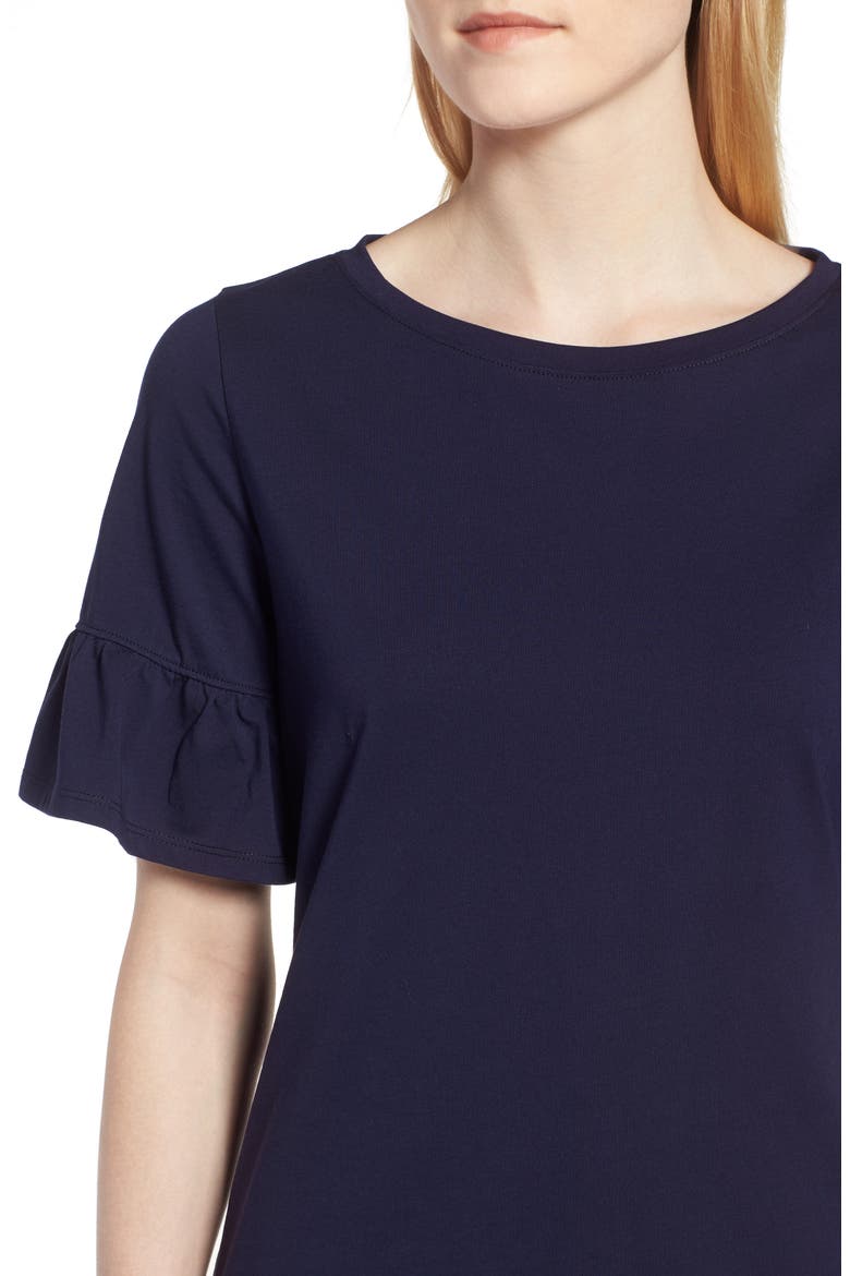 Ruffle Sleeve Top, Alternate, color, NAVY NIGHT