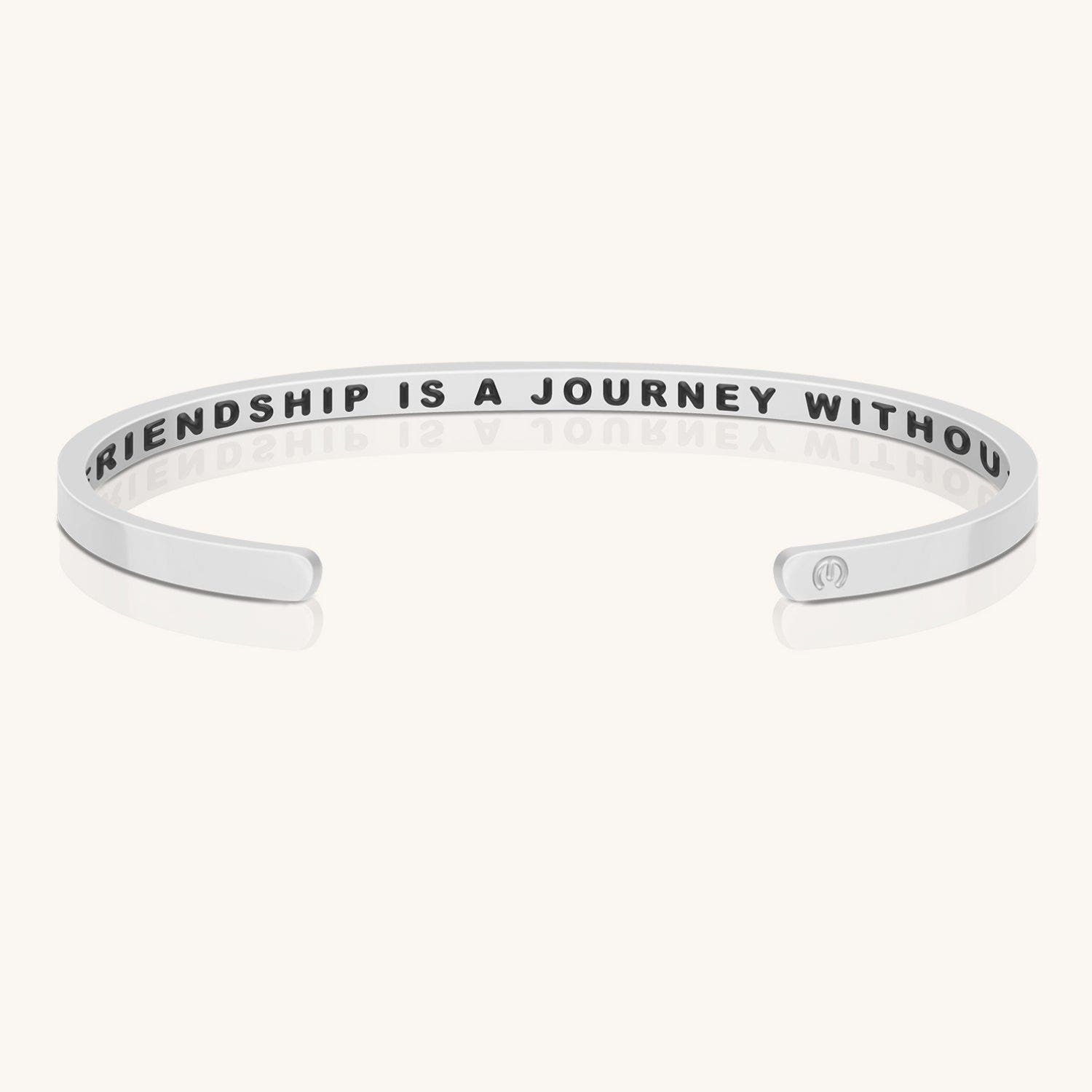 Mantra A True Friendship Is A Journey Without An End Bracelet In Metallic