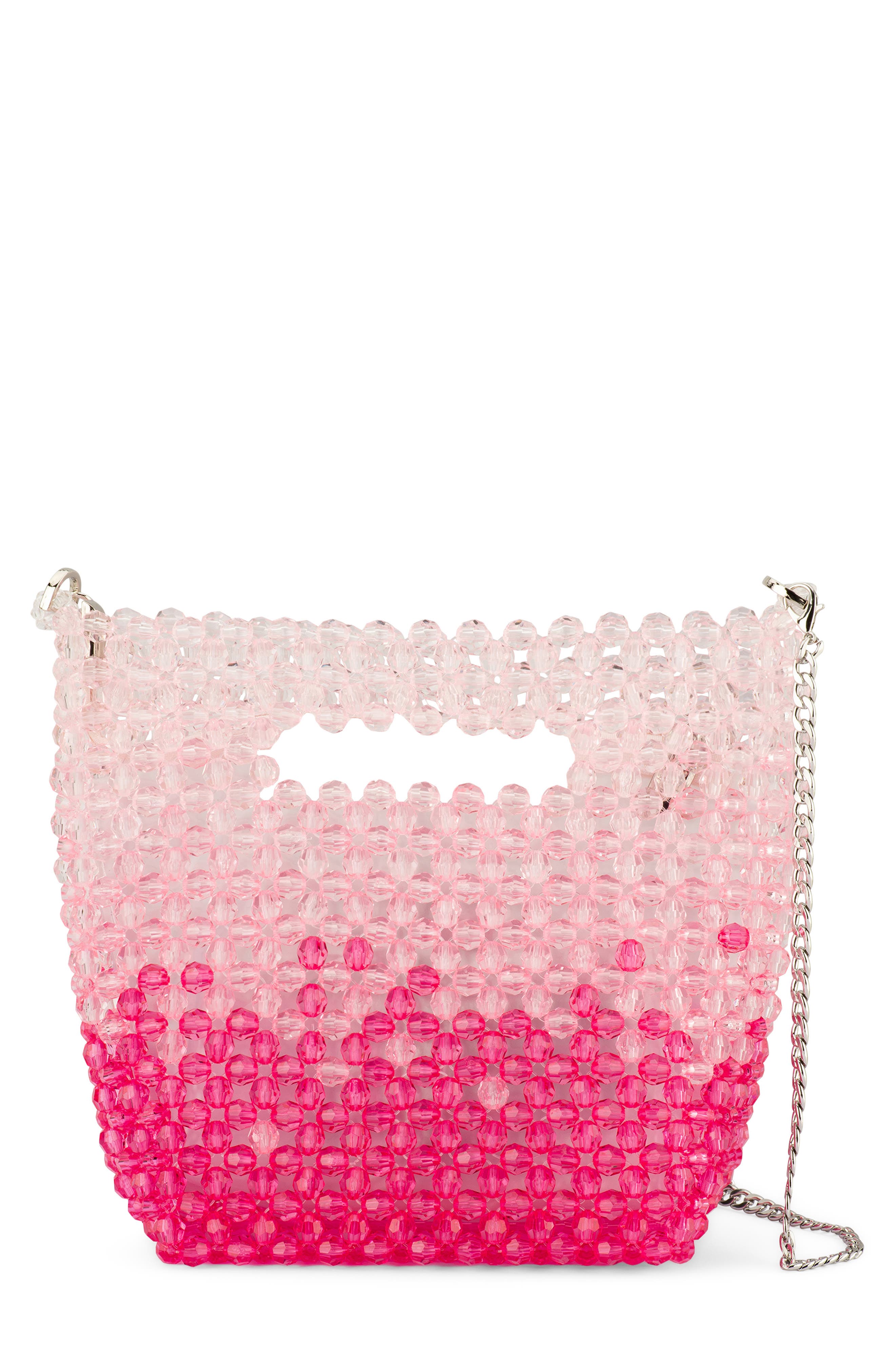 Tilda Faux Pearl Grab Bag, Main, color, PINK