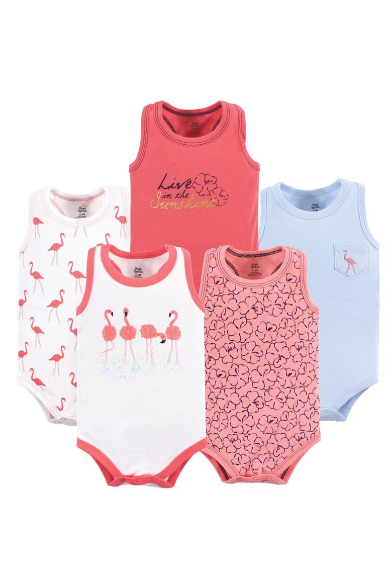 Cotton Bodysuits, Main, color, Flamingo