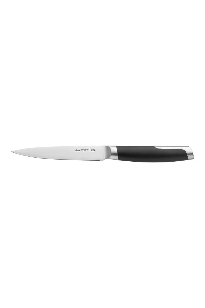 Leo Graphite 5-Piece Knife Block Set, Alternate, color, BLACK, BEIGE