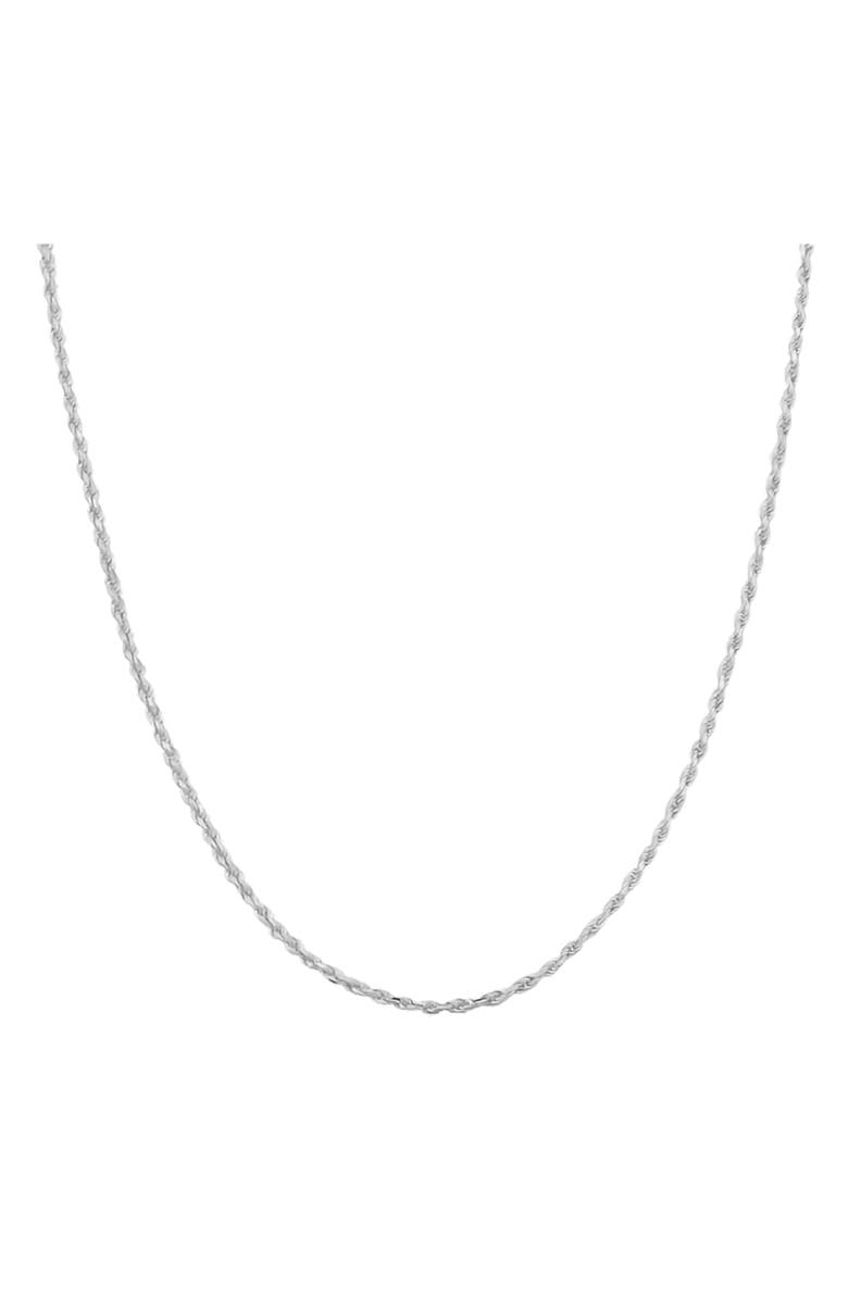 Donatello Gian Sterling Silver Thin Twisted Necklace, Main, color, Silver