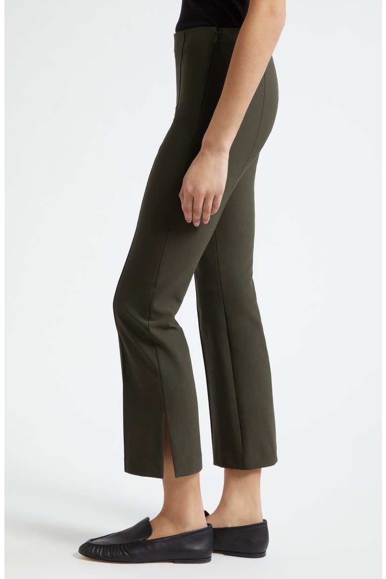 Mid Rise Crop Flare Pants with Side Split Hem, Alternate, color, DARK THYME