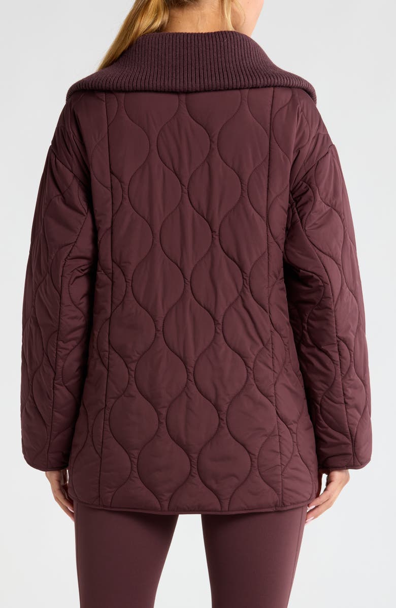 Zella Onion Quilted Jacket, Alternate, color, Burgundy Fudge
