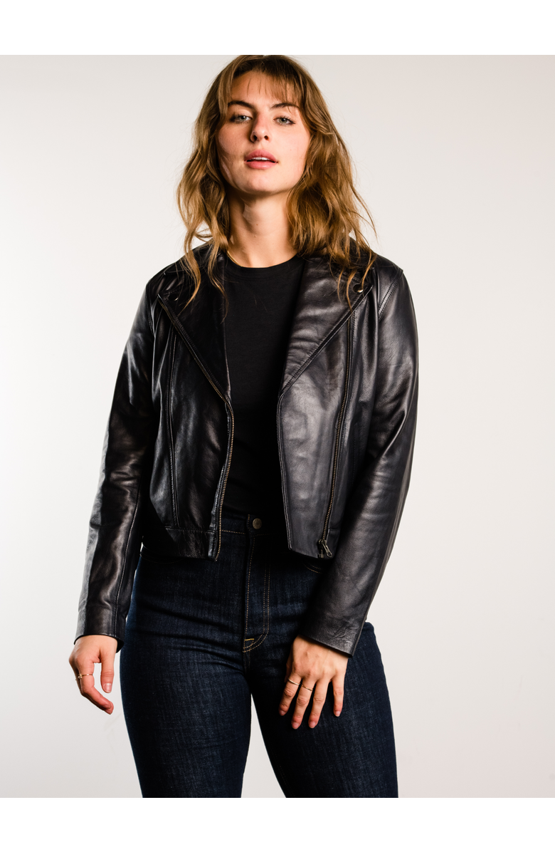 ABLE Maha Leather Jacket, Main, color, Black