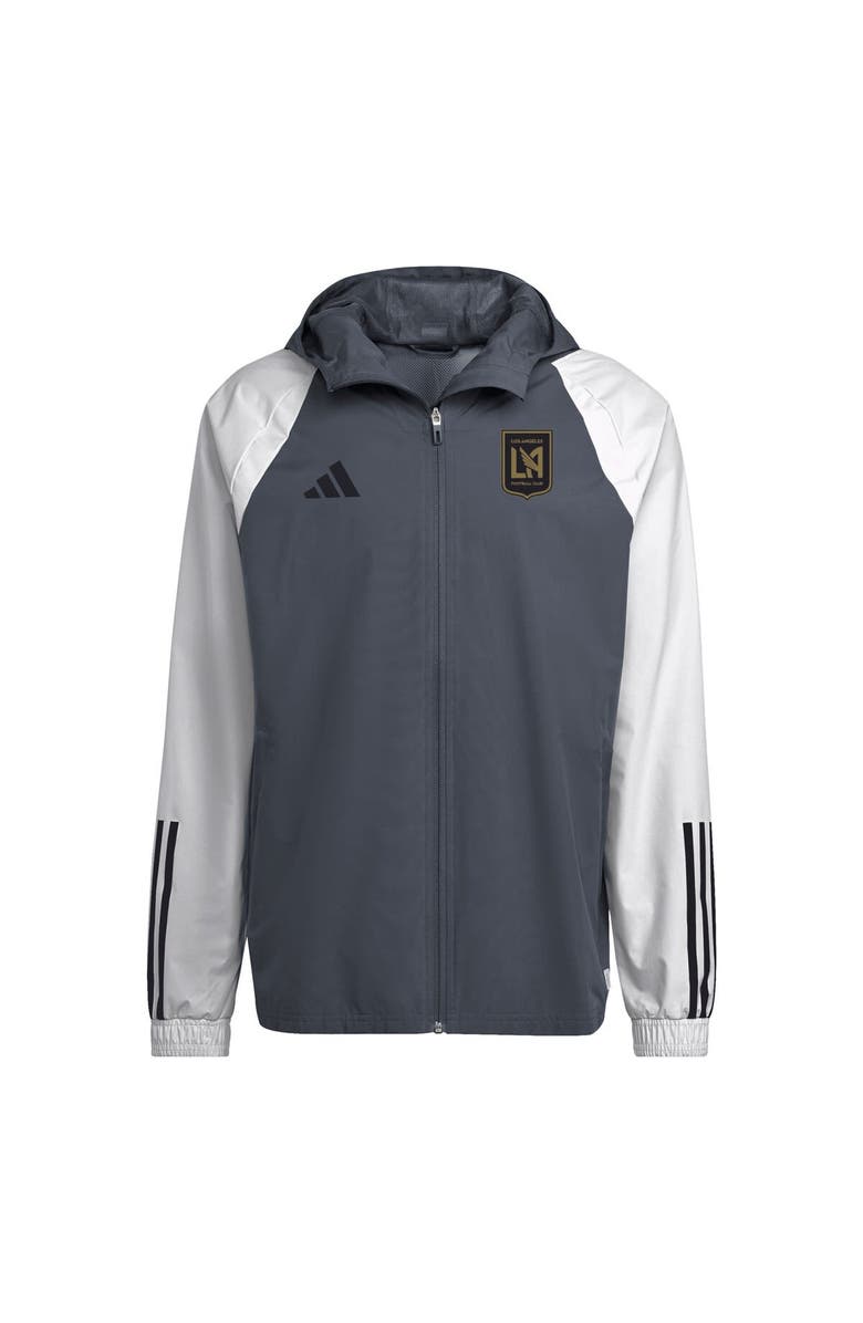 adidas Men's adidas Gray LAFC 2024 All-Weather Raglan Full-Zip Jacket, Main, color, 