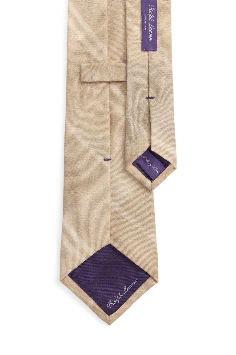 Plaid Cashmere & Silk Tie, Alternate, color, BEIGE