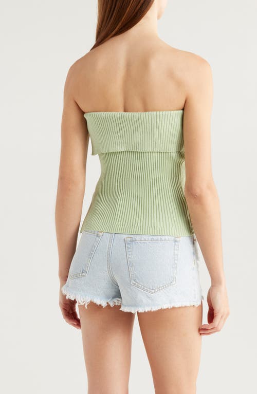 PACSUN PACSUN KATE SIDE BUTTON FOLDOVER RIB TUBE TOP