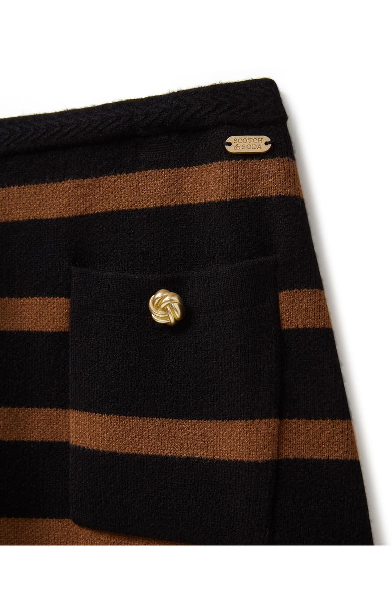 Scotch & Soda Stripe Knit Skirt, Alternate, color, Black Night/ Nuthatc