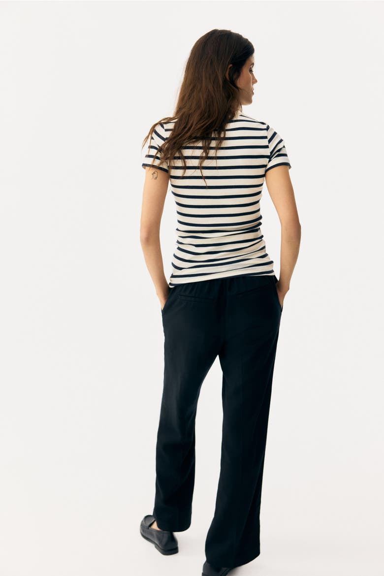 Mama Linen-blend Dress Pants, Alternate, color, Black