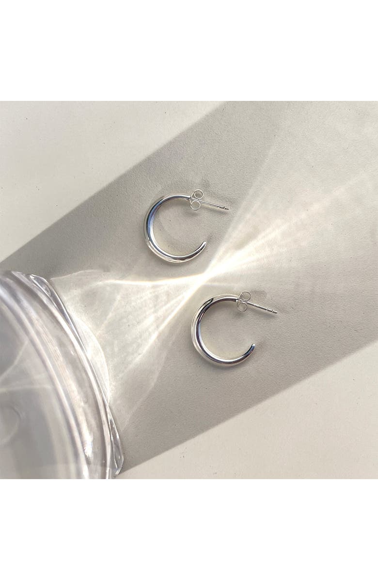 Astor & Orion Crescent Hoops, Alternate, color, Silver