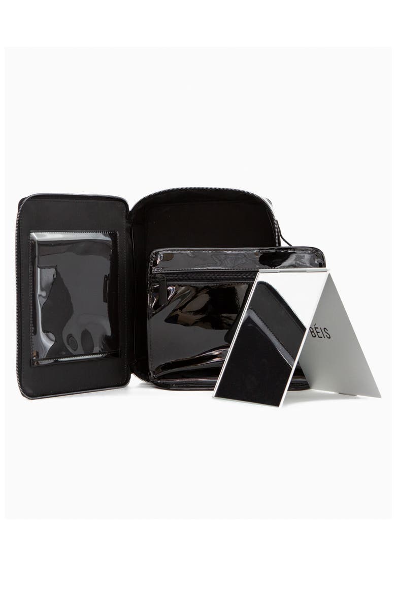 Travel Cosmetics Case, Alternate, color, BLACK