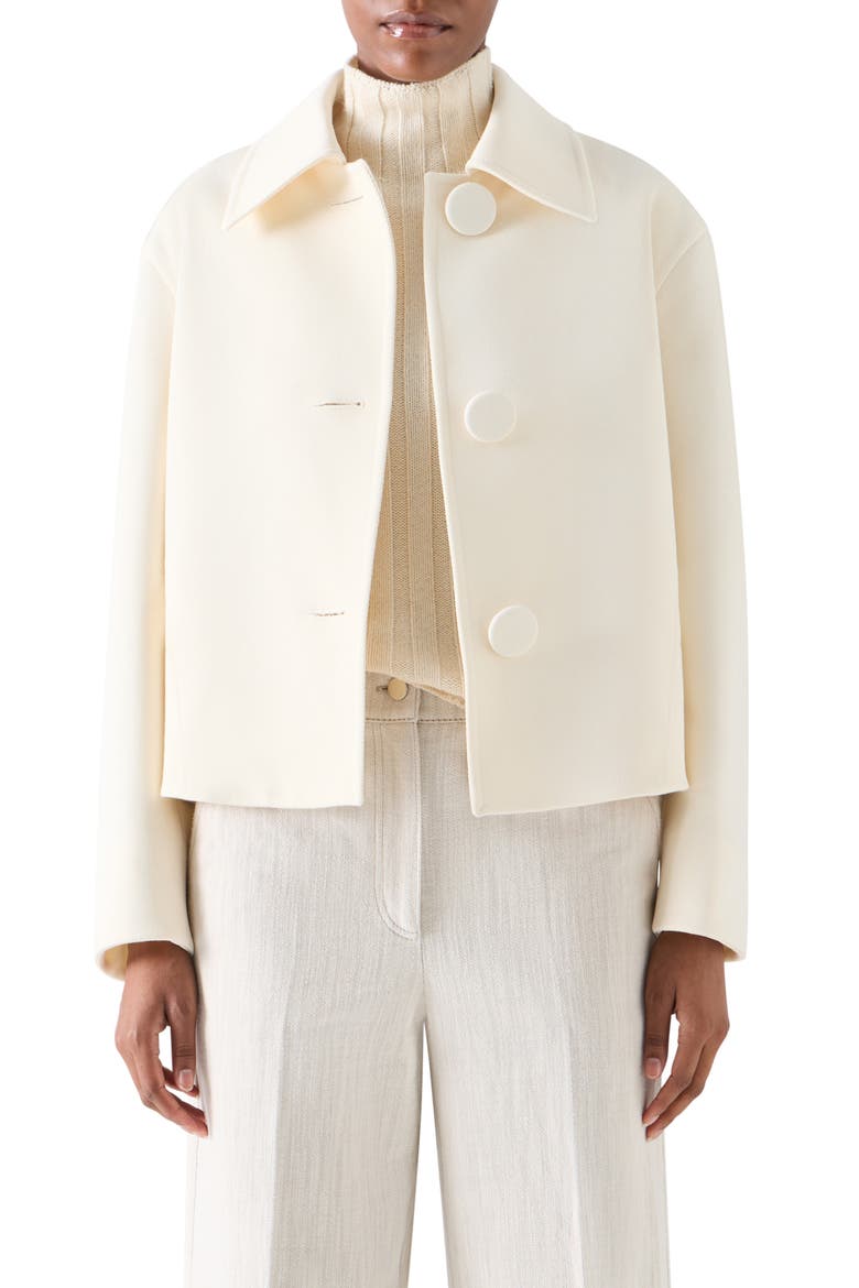 Felted Wool Short Jacket, Main, color, WINTER WHITE
