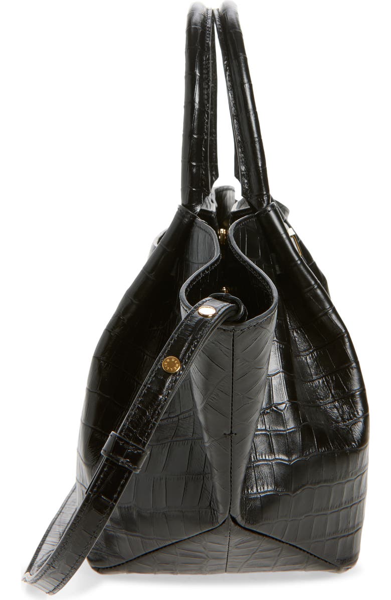 DeMellier New York Leather East/West Midi Tote, Alternate, color, Black Croc Effect