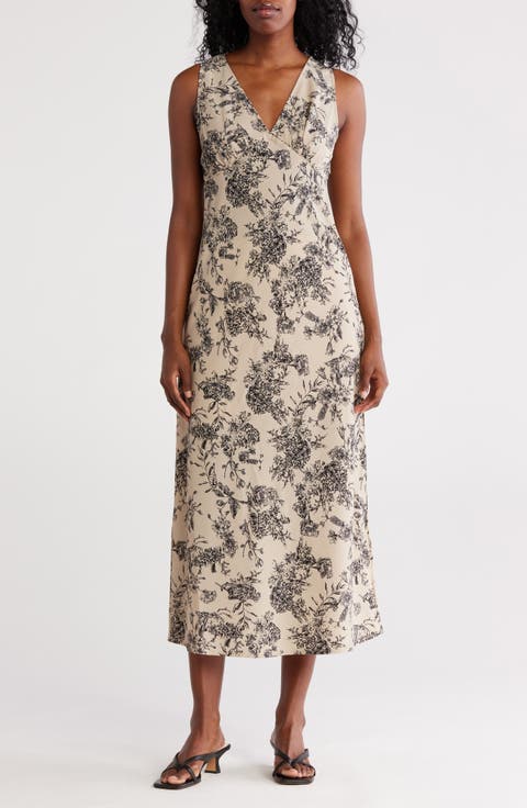 Audubon Sleeveless Empire Waist Midi Dress