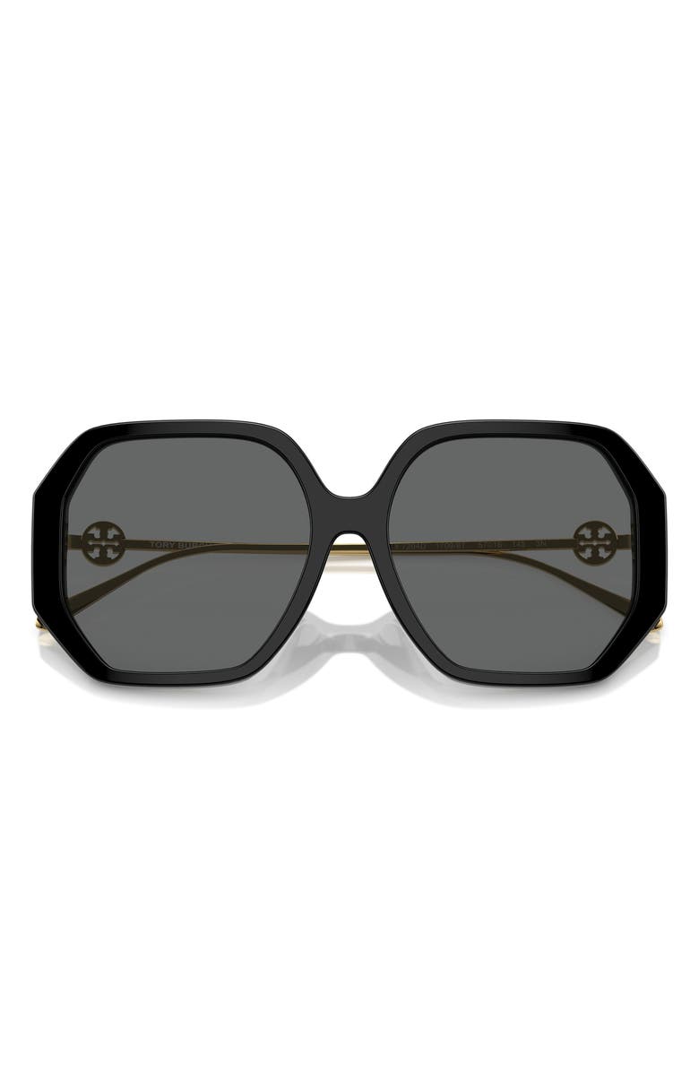 Tory Burch 57mm Irregular Sunglasses, Alternate, color, 