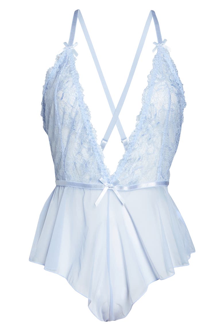 Lace Romper, Alternate, color, BRUNNERA BLUE