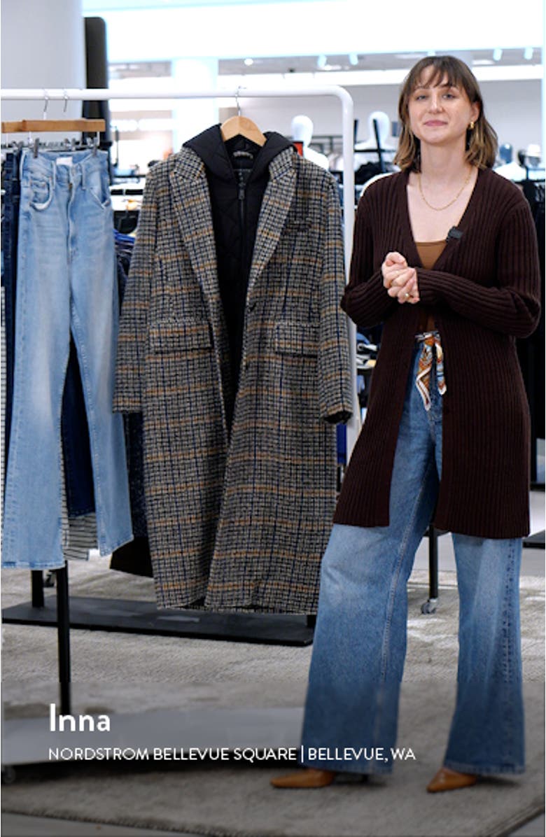 Plaid Coat with Hooded Bib, sales video thumbnail