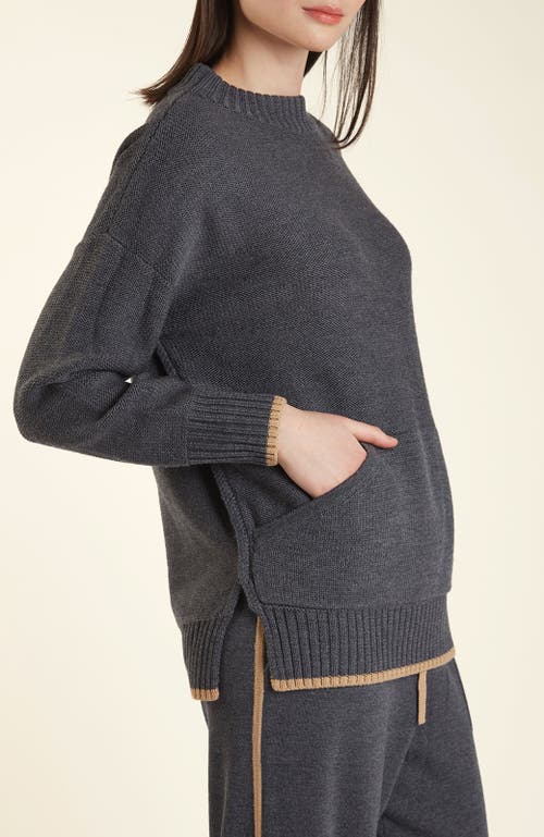 Shop Oyun Merino Cozy Tunic Sweatshirt In Graphite