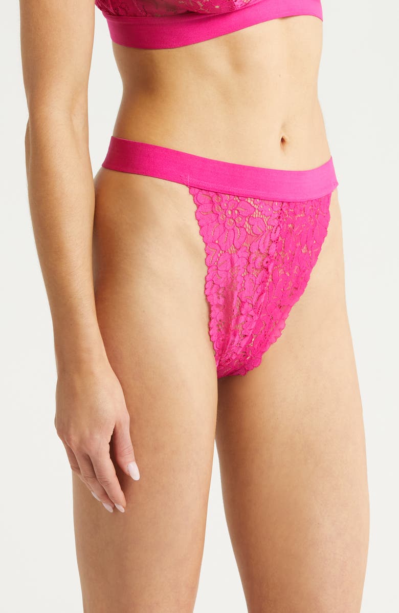 KILO BRAVA High Cut Lace Thong, Alternate, color, 