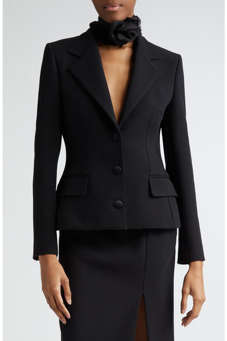 Single Breasted Wool Blazer, Main, color, N0000 NERO