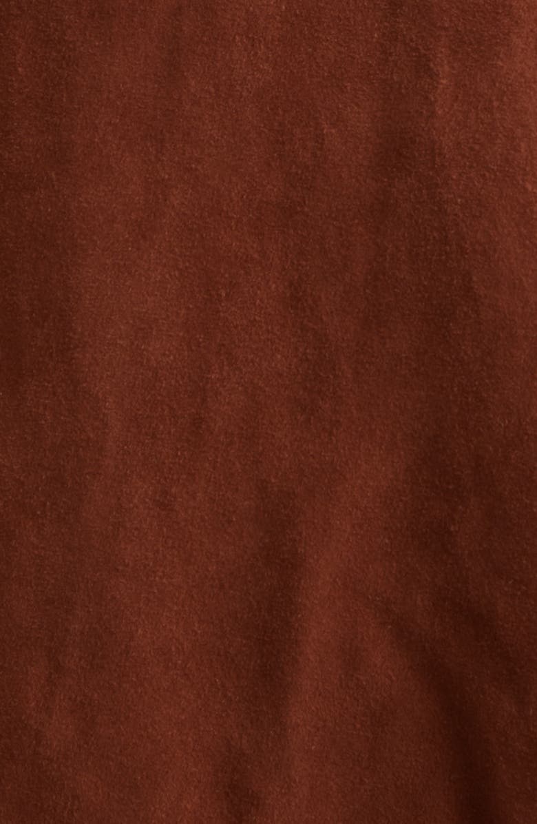 Marni Floral Appliqué Suede Shift Dress, Alternate, color, Tobacco