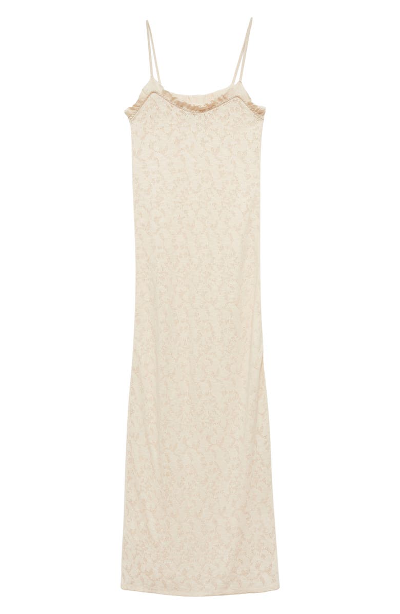 MANGO Lace Maxi Slipdress, Main, color, Ecru
