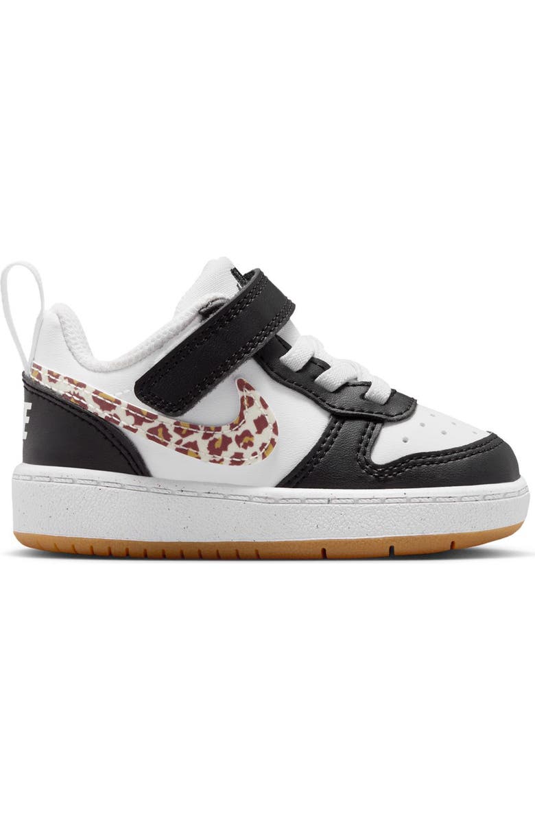 Nike Kids' Court Borough Low Top Sneaker, Alternate, color, Black/ White/ Gum Brown