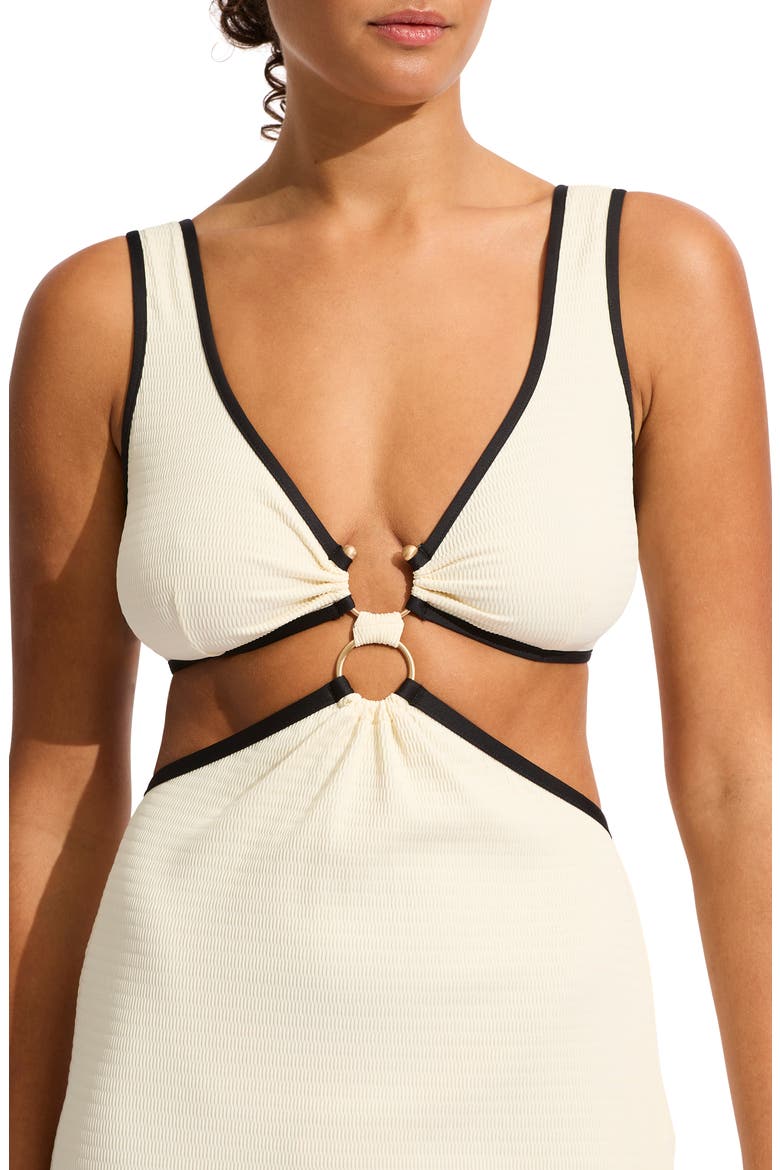 Cutout Cover-Up Midi Dress, Alternate, color, ECRU