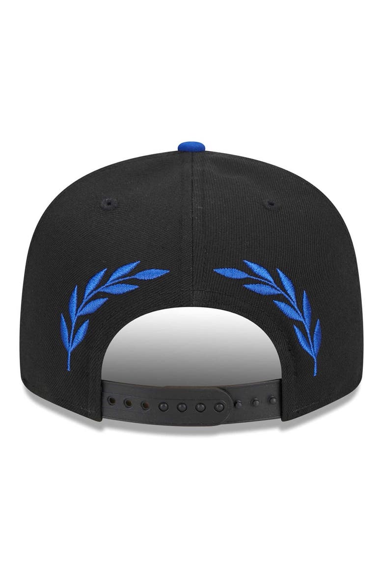 New Era Men's New Era Black Philadelphia 76ers Back Laurels 9FIFTY Snapback Hat, Alternate, color,