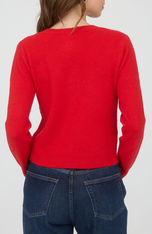 Blu Pepper Button Down Cardigan In Red