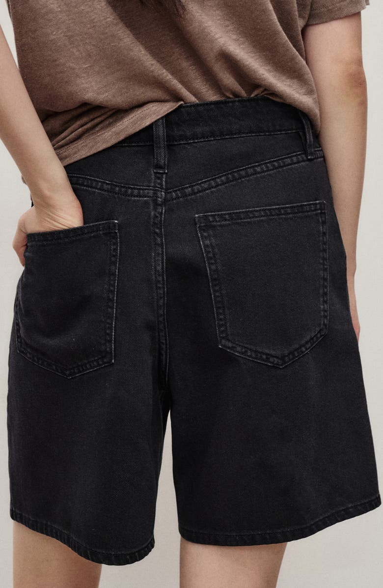 MANGO Dart Bermuda Shorts, Alternate, color, Black Denim