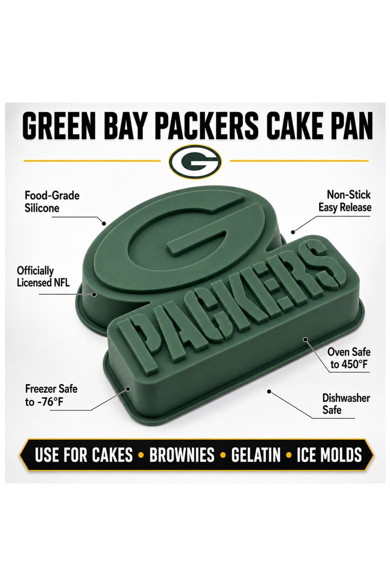 Green Bay Packers Cake Pan, Alternate, color, Green