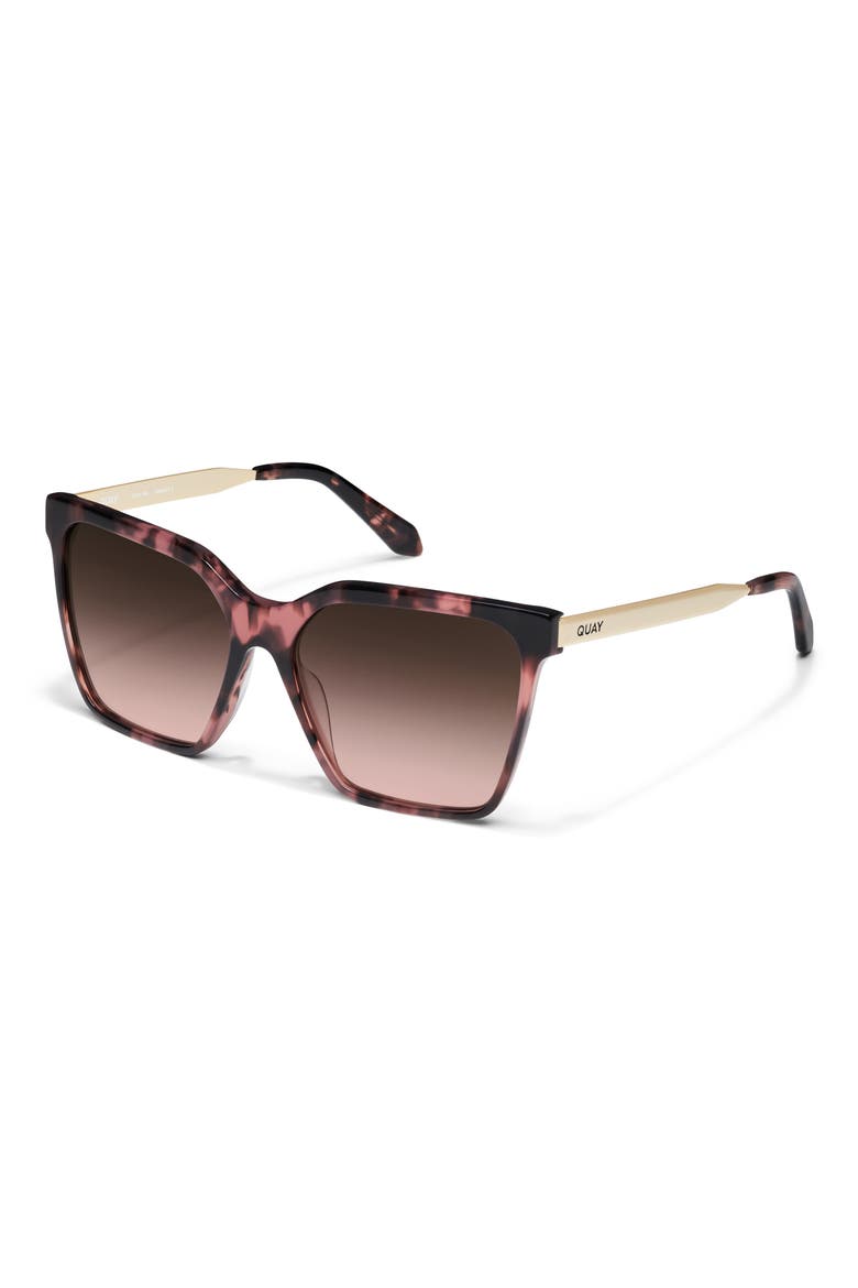 Level Up Remixed 61mm Gradient Square Sunglasses, Alternate, color, ROSE TORT/ BROWN ROSE