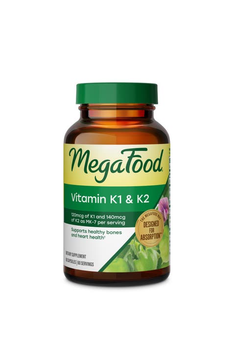 Vitamin K1 & K2 with Vitamin K2 MK7 from Fermented Chickpeas, Vegan, 60 Capsules
