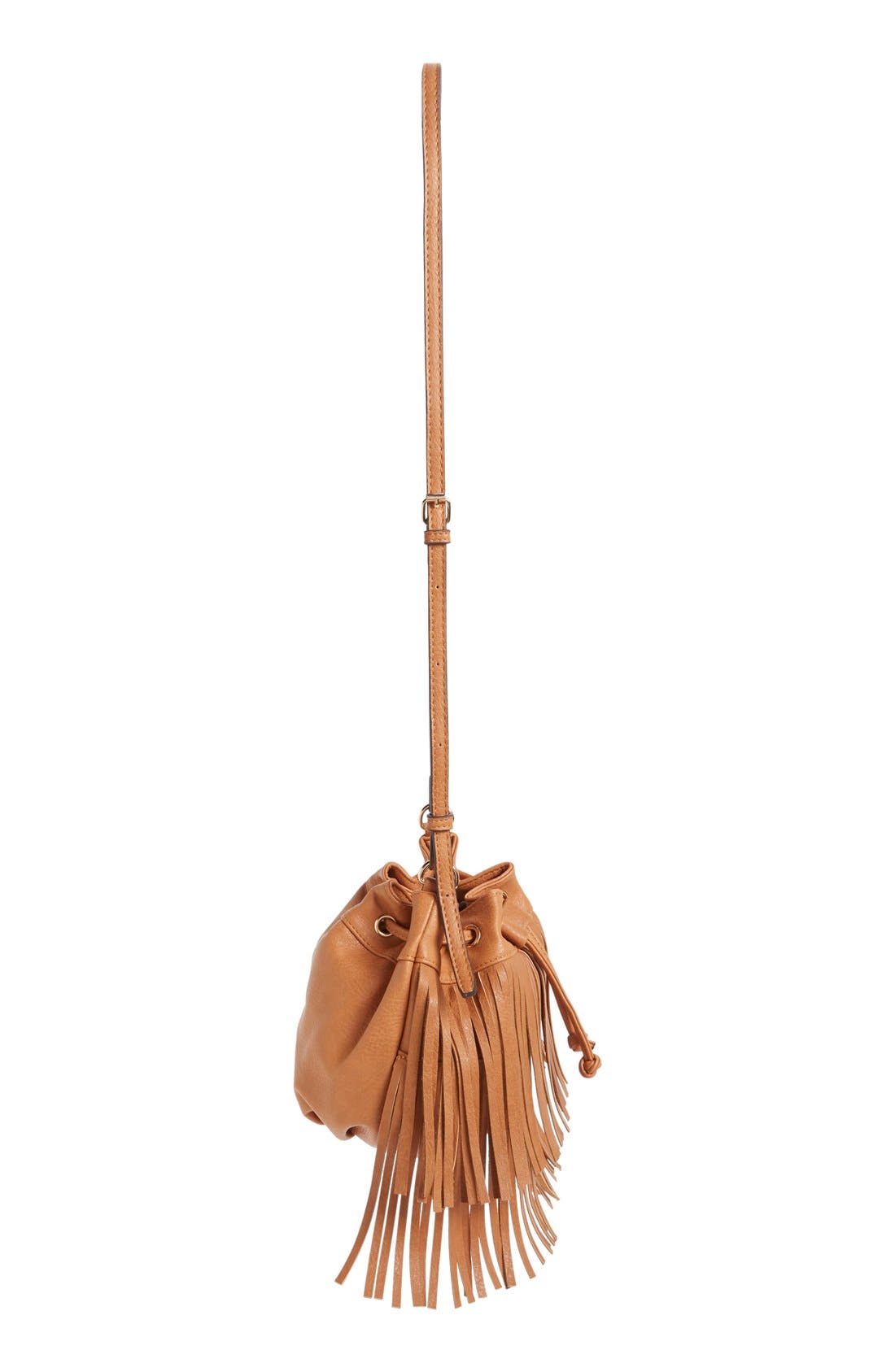 Sole Society Mini Fringe Faux Leather Bucket Bag, Alternate, color, 