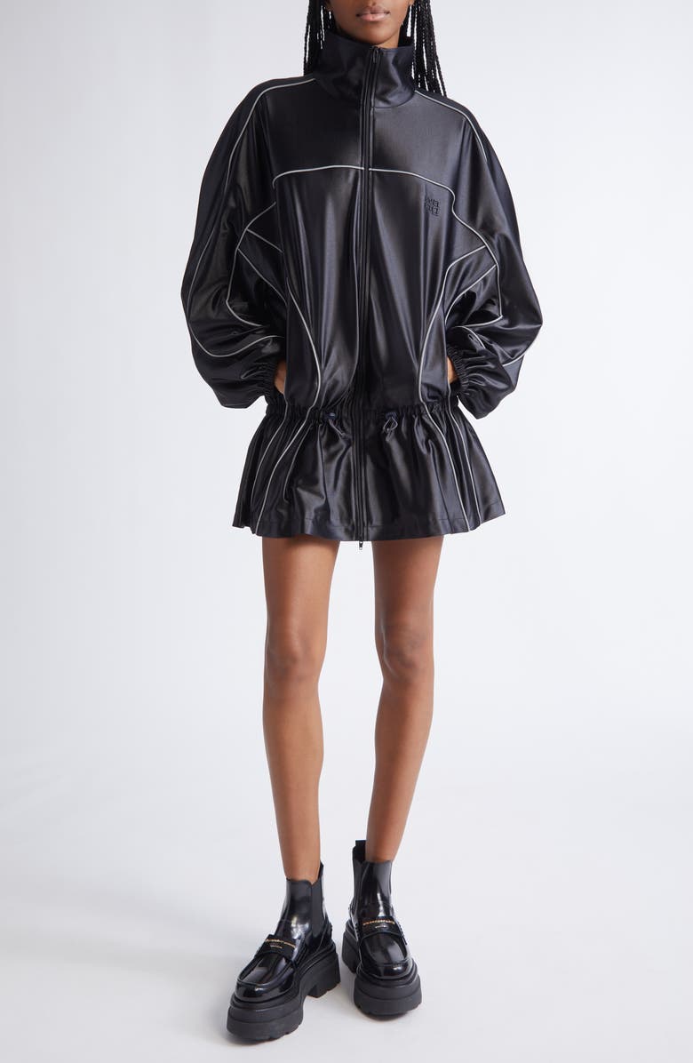 Alexander Wang Piped Drop Waist Jacket, Main, color, Black