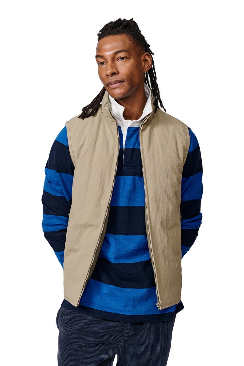 Lancaster Lightweight Nylon Gilet, Main, color, Light Khaki